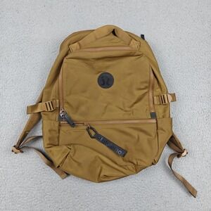 Lululemon Backpack Womens Medium Brown Nylon Zip Pockets Casual Travel Everyday